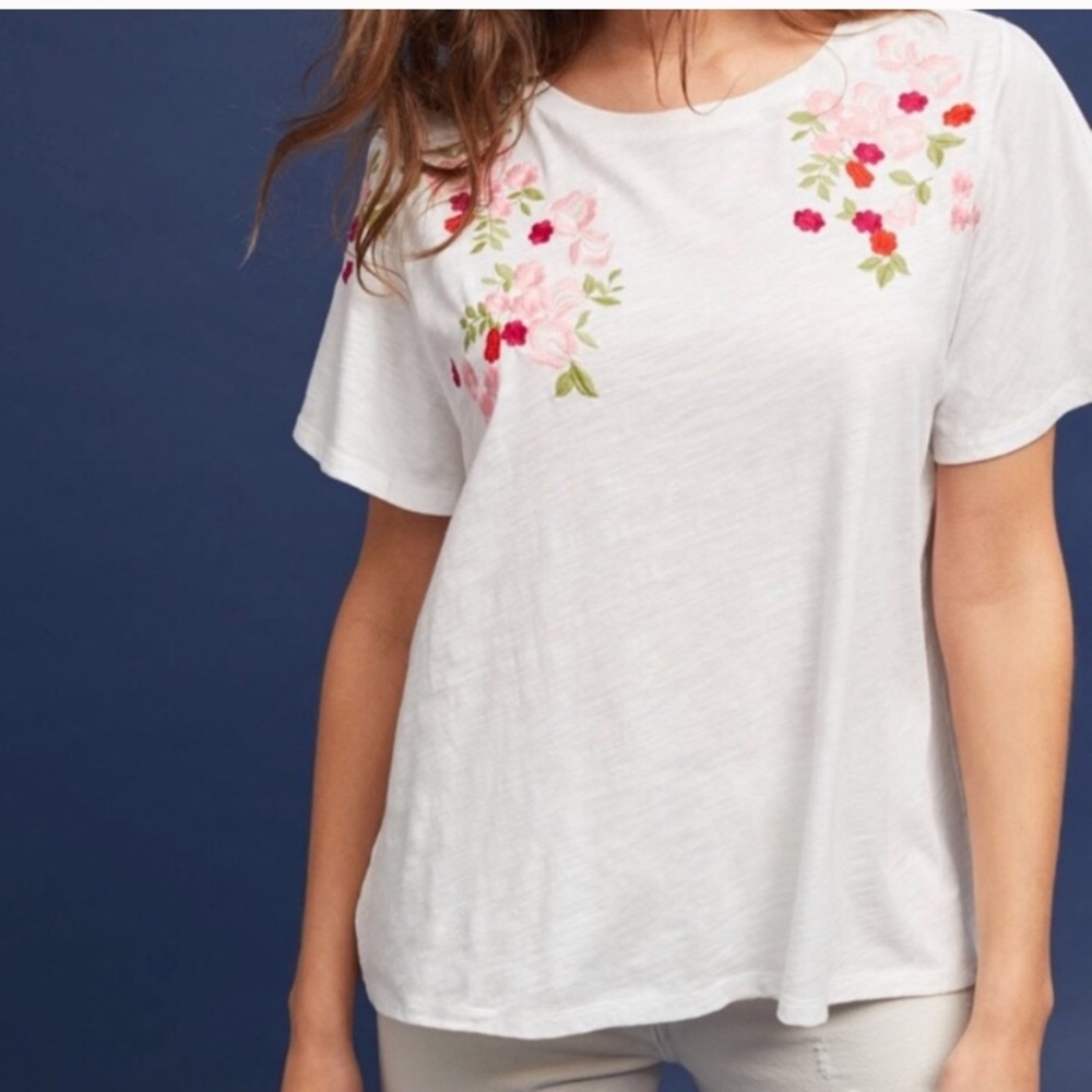 Anthropologie Kemi + kin floral embellished top